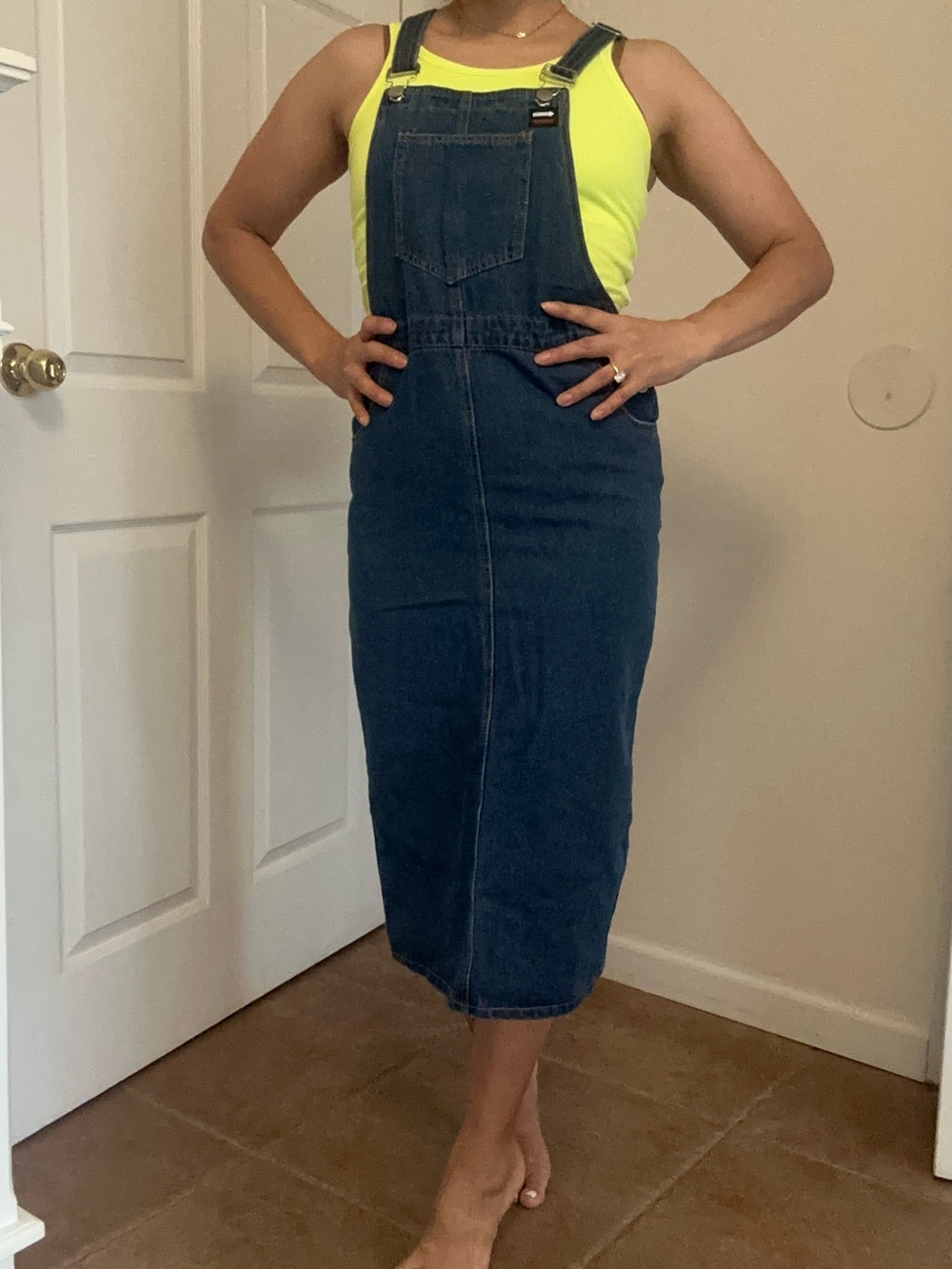 SHEIN Dark Blue Denim Overall Skirt